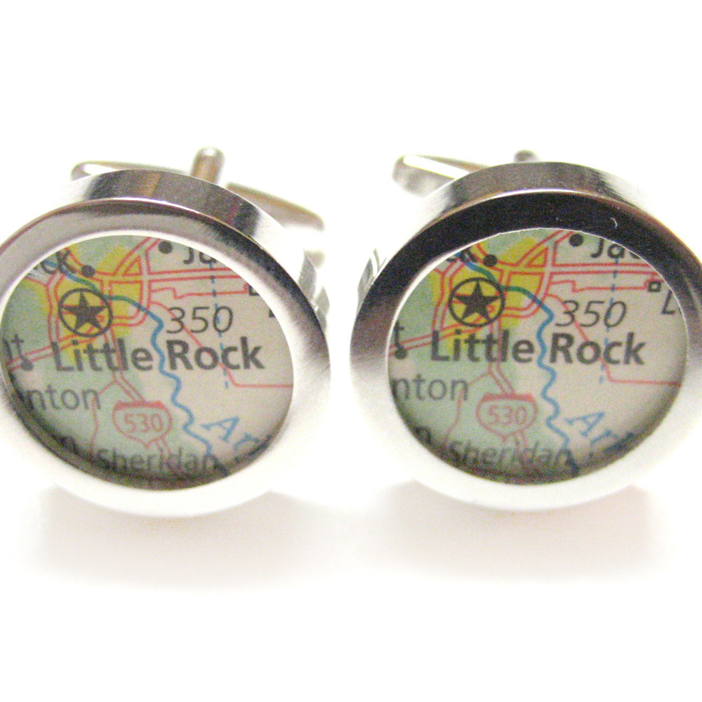 Little Rock Arkansas Map Cufflinks